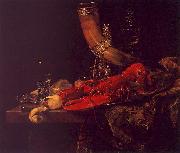Willem Kalf Still Life with Lobster, Drinking Horn and Glasses oil